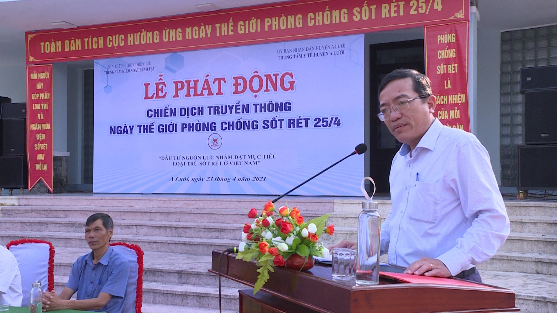 ThS.Bs.CKII Nguyễn Lê Tâm - Phó giám đốc TT KSBT, phát biểu tại buổi lễ