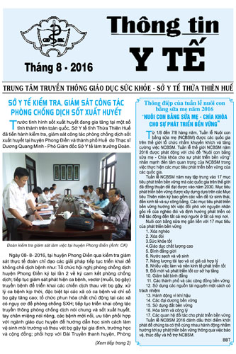 Thông tin Y tế tháng 8 năm 2016
