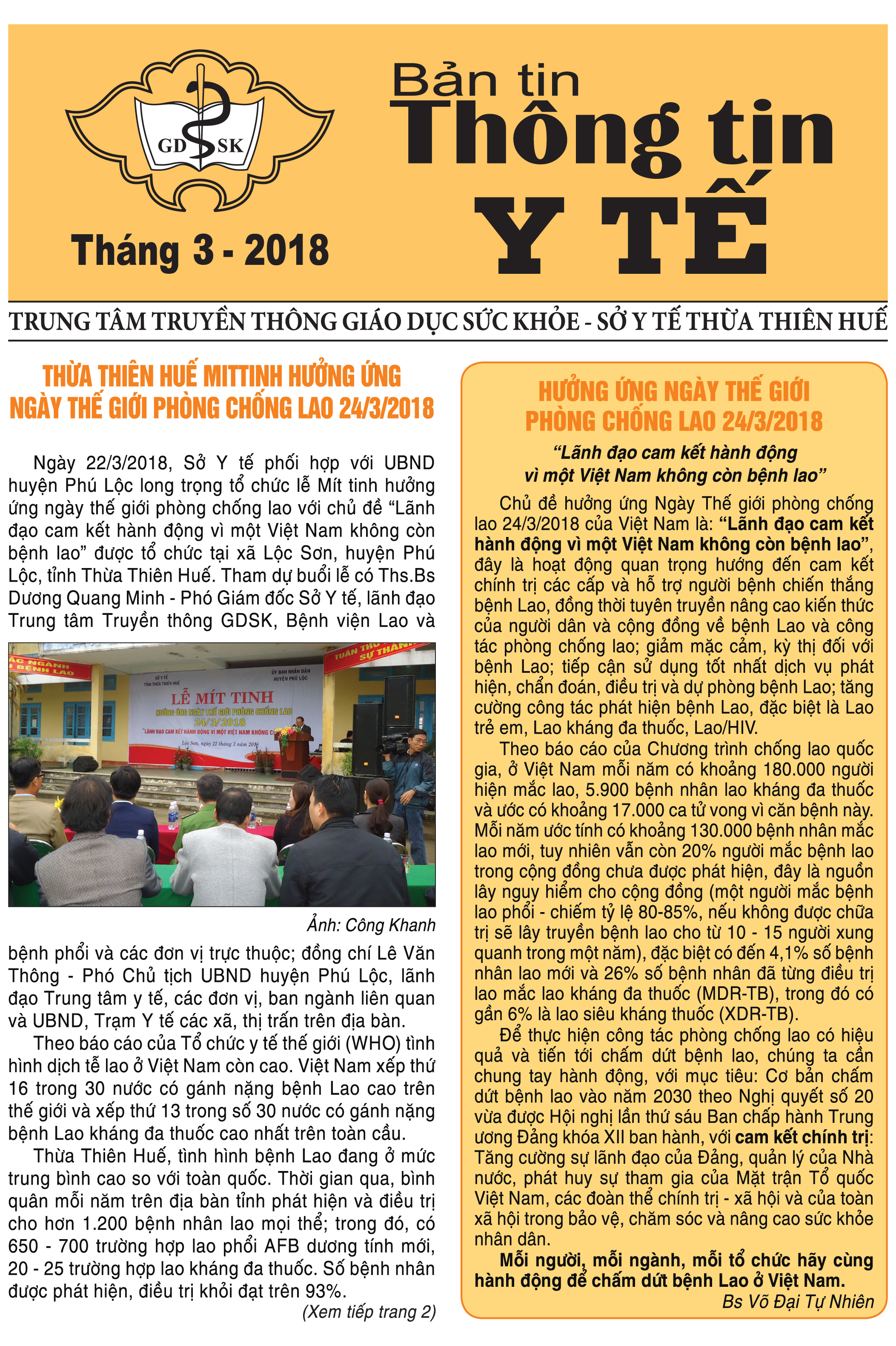 tờ Thông tin y tế tháng 3 năm 2018