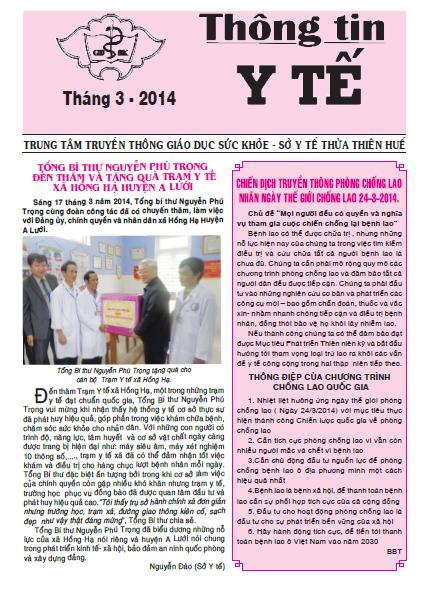 Thông tin Y tế tháng 3-2014