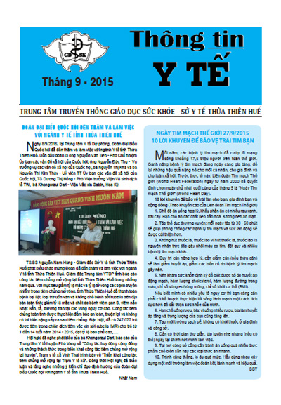 Thông tin y tế tháng 9- 2015