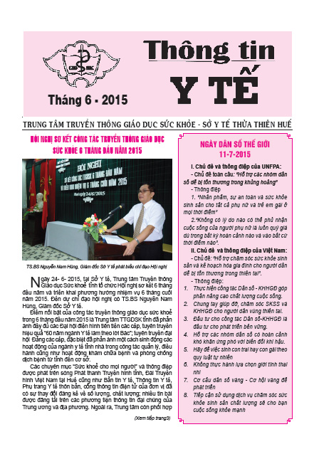 Thông tin y tế tháng 6- 2015