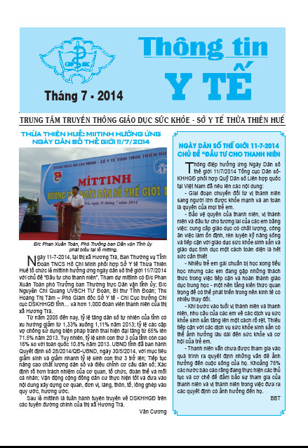 Thông tin y tế tháng 7-2014