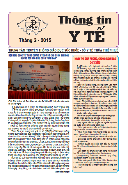 Thông tin y tế tháng 3- 2015