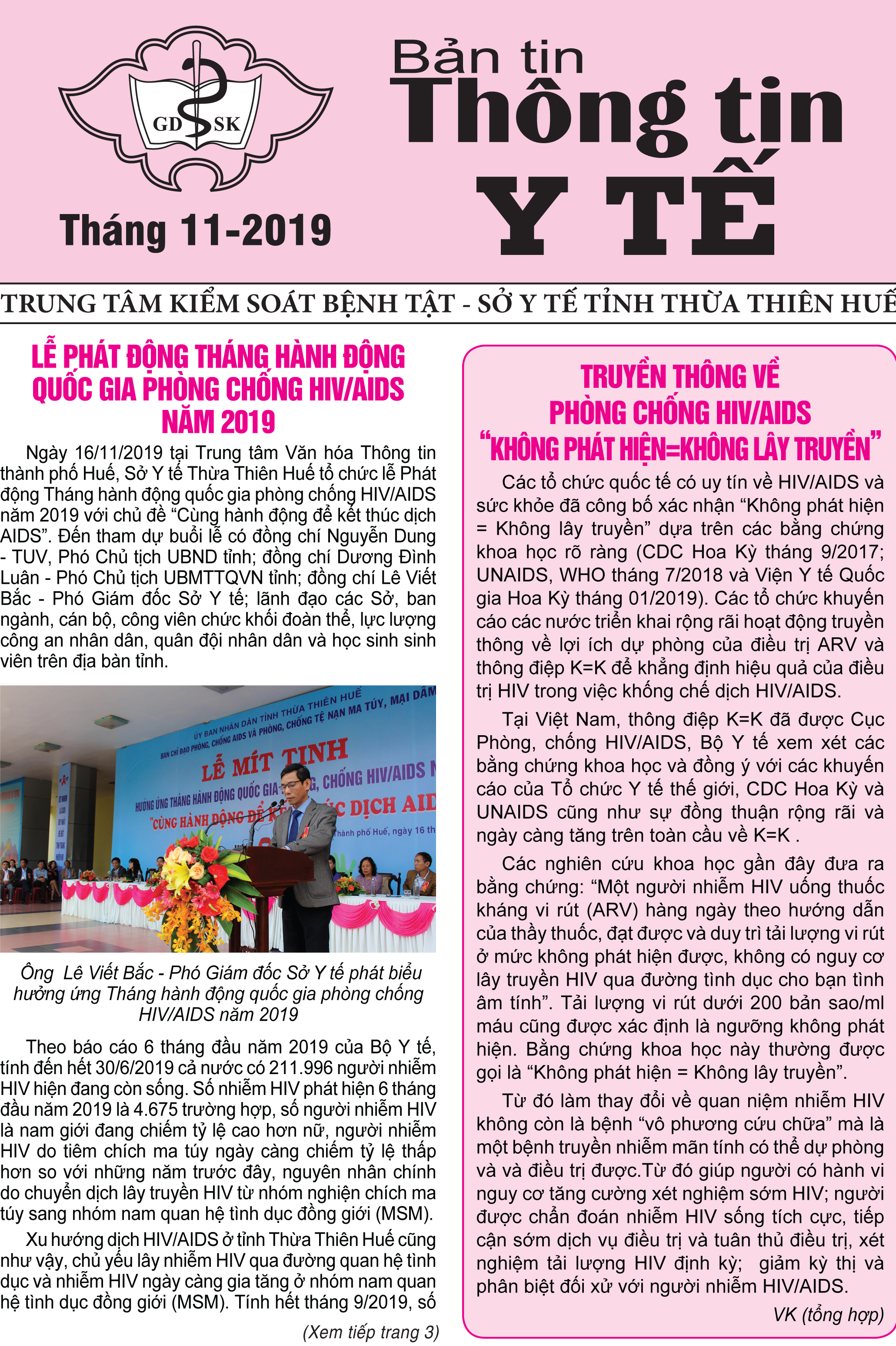 Tờ Thông tin y tế tháng 11 năm 2019