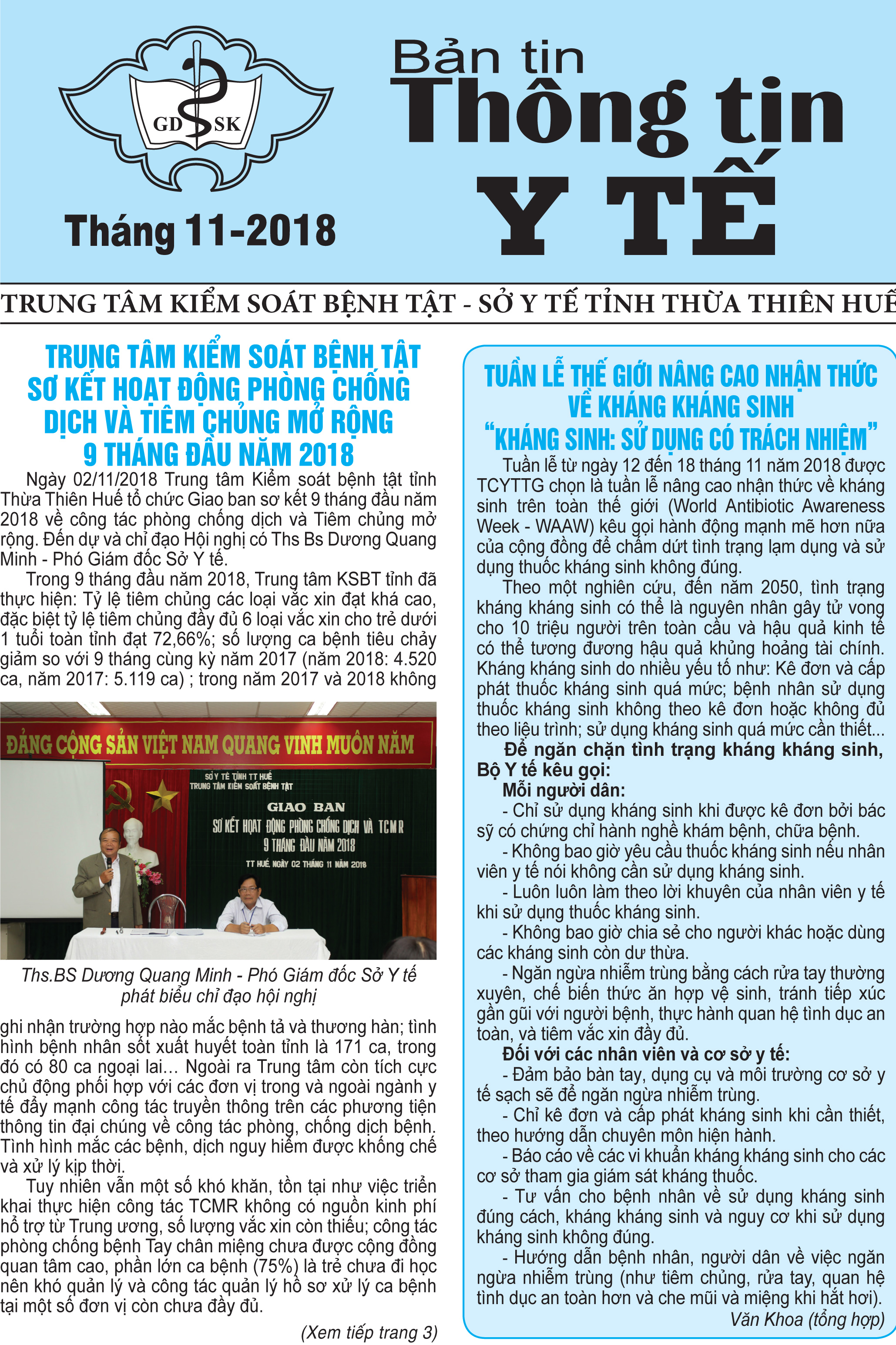 tờ Thông tin y tế tháng 11 năm 2018