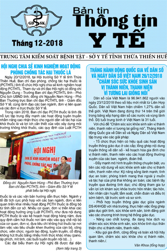 tờ Thông tin y tế tháng 12 năm 2018