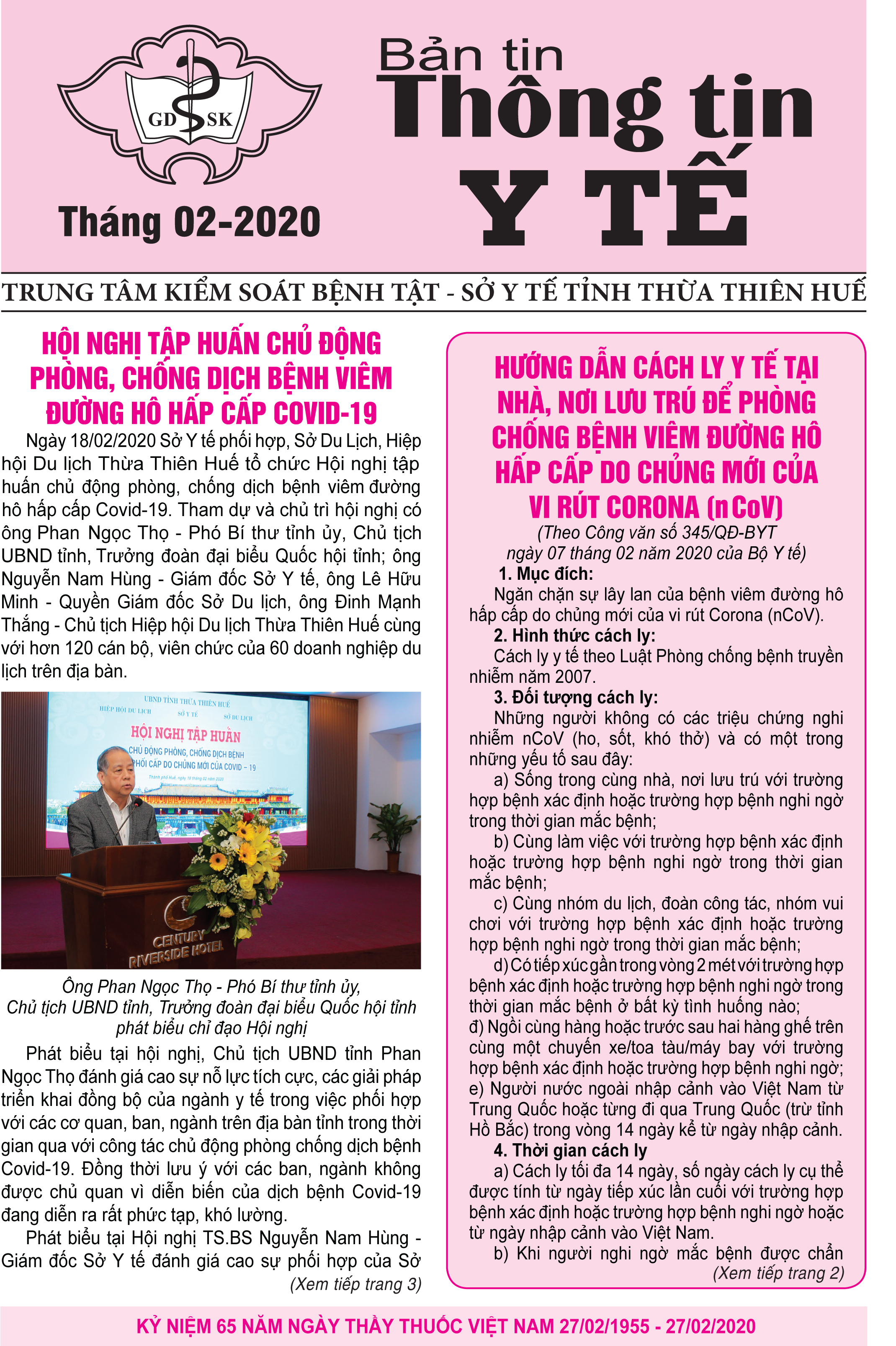 Tờ Thông tin y tế tháng 2 năm 2020