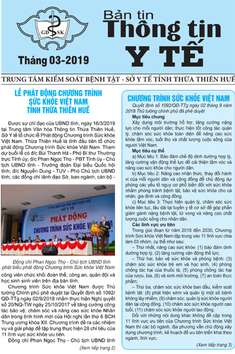 tờ Thông tin y tế tháng 3 năm 2019