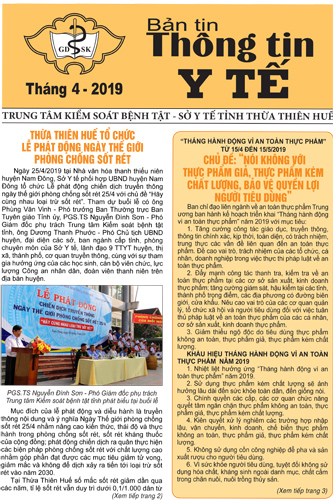 Tờ Thông tin y tế tháng 4 năm 2019