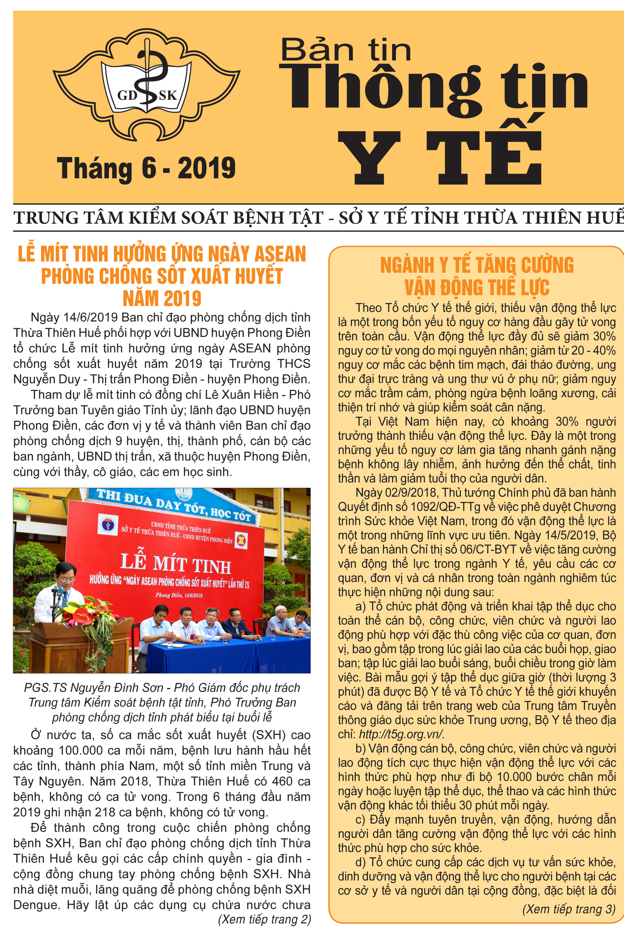 Tờ Thông tin y tế tháng 6 năm 2019