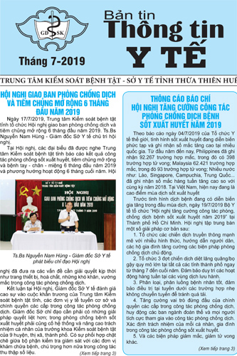 Tờ Thông tin y tế tháng 7 năm 2019