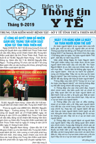 Tờ Thông tin y tế tháng 9 năm 2019