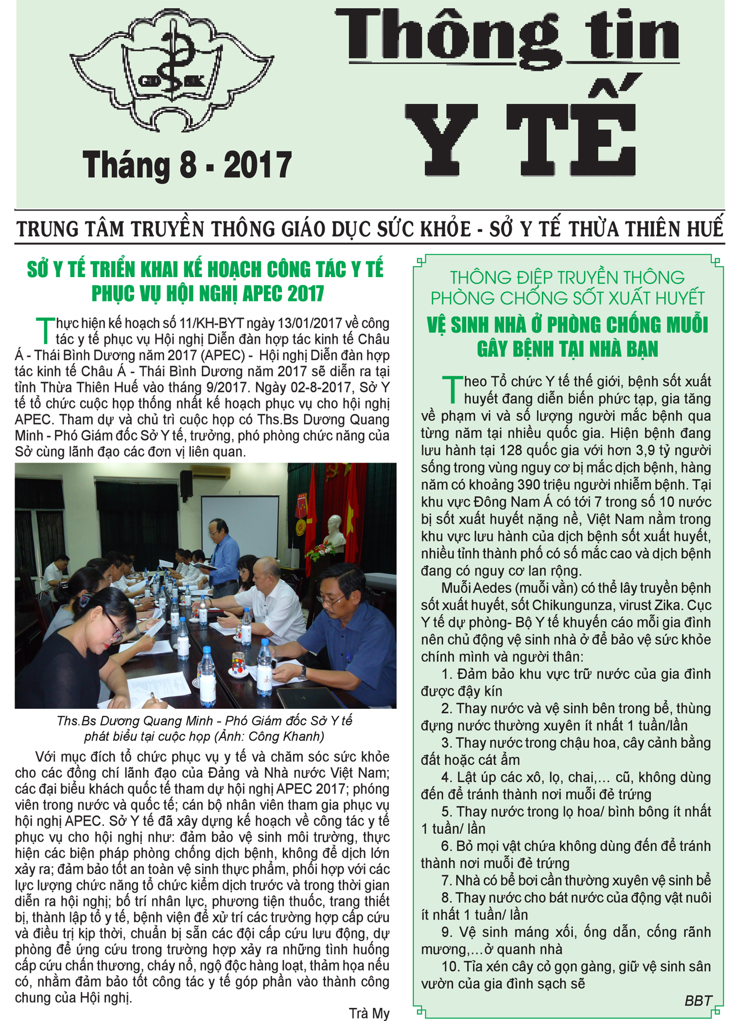 Tờ Thông tin Y tế tháng 8 năm 2017