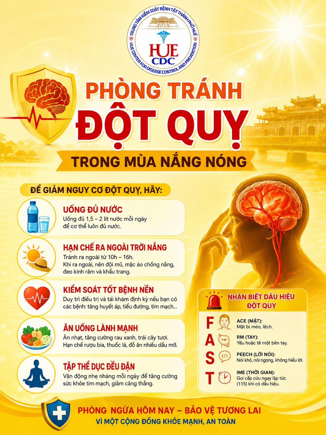 Phòng tránh đột quỵ mùa nắng nóng.