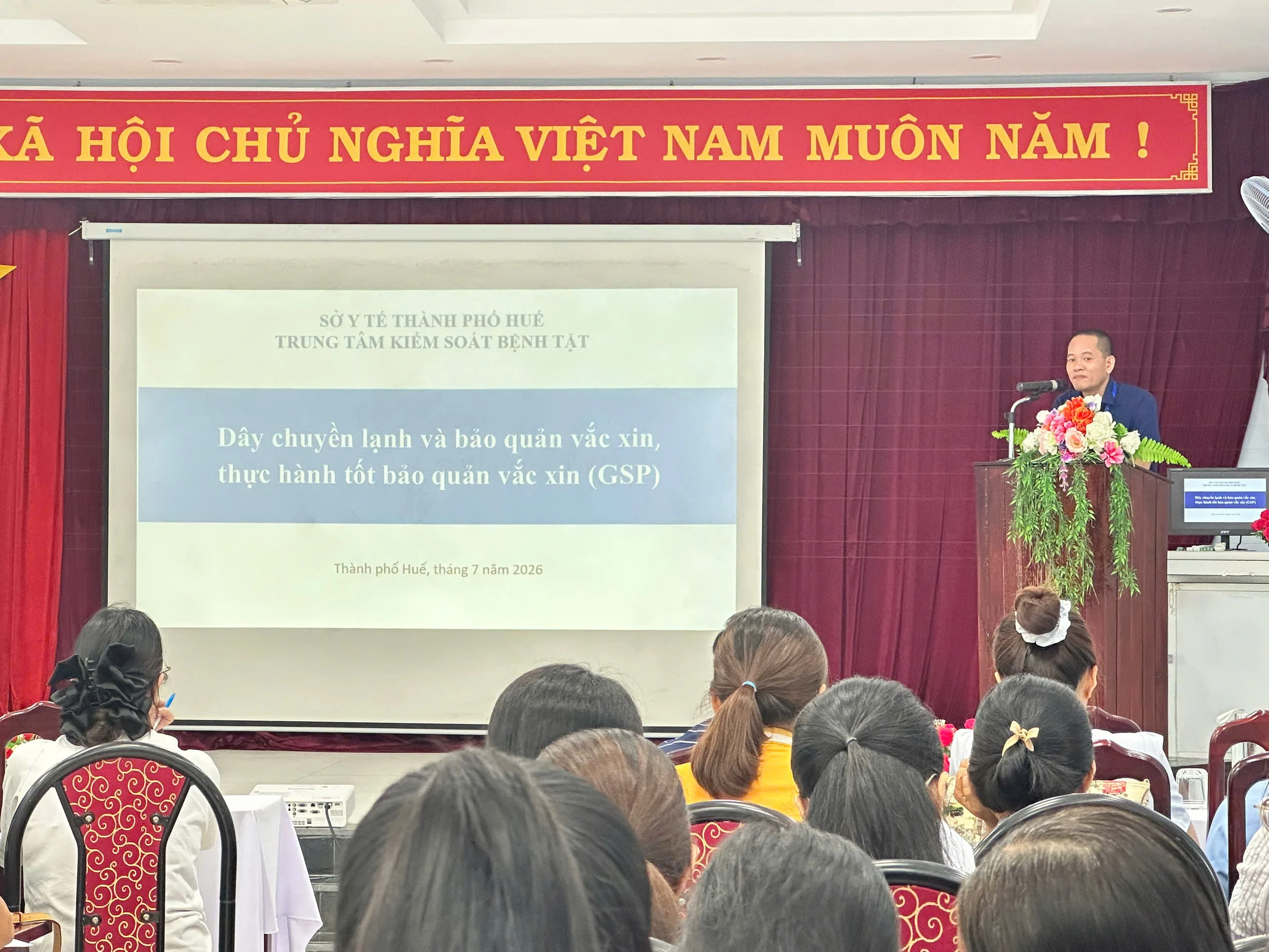 Trung tâm Kiểm soát bệnh tật thành phố Huế tập huấn về dây chuyền lạnh bảo quản vắc xin và thực hành tốt bảo quản vắc xin (GSP) năm 2026